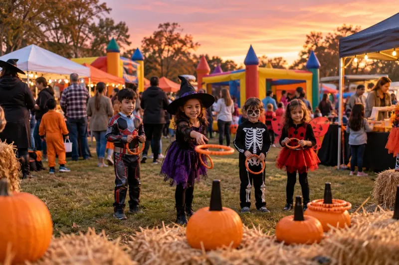 Games, costume contest, prizes, bounce houses and vendors